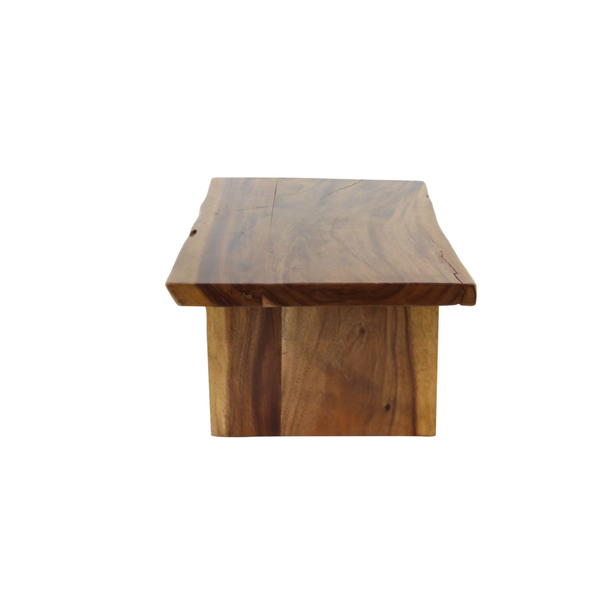 Brown Wood Contemporary Coffee Table, 16" x 40" x 24"